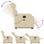 Sillón de masaje eléctrico reclinable elevable tela crema de , Sillones - Ref: Foro24-3205361, Precio: 378,23 €, Descuento: %