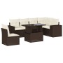 Juego de sofás de jardín 7 piezas con cojines ratán PE marrón en Conjuntos de jardín | Comprar online en Foru.es