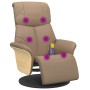 Sillón reclinable masaje reposapiés cuero sintético capuchino de , Sillones - Ref: Foro24-356636, Precio: 235,49 €, Descuento: %