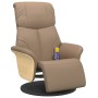 Sillón reclinable masaje reposapiés cuero sintético capuchino de , Sillones - Ref: Foro24-356636, Precio: 235,49 €, Descuento: %