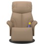 Sillón reclinable masaje reposapiés cuero sintético capuchino de , Sillones - Ref: Foro24-356636, Precio: 235,49 €, Descuento: %