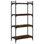 Librería 4 estantes madera ingeniería roble ahumado 60x30x120cm de , Librerías y estanterías - Ref: Foro24-837654, Precio: 49...