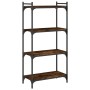 Librería 4 estantes madera ingeniería roble ahumado 60x30x120cm de , Librerías y estanterías - Ref: Foro24-837654, Precio: 49...