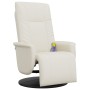 Sillón reclinable masaje con reposapiés cuero sintético crema de , Sillones - Ref: Foro24-356513, Precio: 232,77 €, Descuento: %