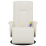 Sillón reclinable masaje con reposapiés cuero sintético crema de , Sillones - Ref: Foro24-356513, Precio: 232,77 €, Descuento: %