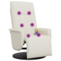 Sillón reclinable masaje con reposapiés cuero sintético crema de , Sillones - Ref: Foro24-356513, Precio: 232,77 €, Descuento: %