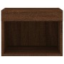 Mesita de noche de pared con luces LED roble marrón de , Muebles TV - Ref: Foro24-837125, Precio: 40,45 €, Descuento: %