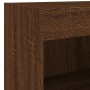 Mesita de noche de pared con luces LED roble marrón de , Muebles TV - Ref: Foro24-837125, Precio: 40,45 €, Descuento: %