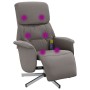 Sillón reclinable de masaje con reposapiés tela gris taupe de , Sillones - Ref: Foro24-356674, Precio: 204,19 €, Descuento: %