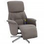 Sillón reclinable de masaje con reposapiés tela gris taupe de , Sillones - Ref: Foro24-356674, Precio: 204,19 €, Descuento: %