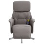 Sillón reclinable de masaje con reposapiés tela gris taupe de , Sillones - Ref: Foro24-356674, Precio: 204,19 €, Descuento: %