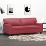 Sofá de 2 plazas de cuero sintético rojo vino 140 cm de , Sofás - Ref: Foro24-359420, Precio: 280,30 €, Descuento: %