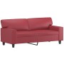 Sofá de 2 plazas de cuero sintético rojo vino 140 cm de , Sofás - Ref: Foro24-359420, Precio: 280,30 €, Descuento: %