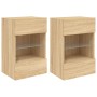 Muebles TV de pared luces LED 2 uds roble Sonoma 40x30x60,5 cm de , Muebles TV - Ref: Foro24-837083, Precio: 93,50 €, Descuen...