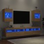 Muebles TV de pared luces LED 2 uds roble Sonoma 40x30x60,5 cm de , Muebles TV - Ref: Foro24-837083, Precio: 93,50 €, Descuen...
