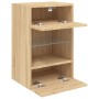 Muebles TV de pared luces LED 2 uds roble Sonoma 40x30x60,5 cm de , Muebles TV - Ref: Foro24-837083, Precio: 93,50 €, Descuen...