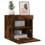 Muebles TV de pared luces LED 2 uds roble ahumado 40x30x40 cm de , Muebles TV - Ref: Foro24-837178, Precio: 63,13 €, Descuent...