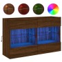 Mueble TV de pared con luces LED roble marrón 98,5x30x60,5 cm de , Muebles TV - Ref: Foro24-837112, Precio: 93,01 €, Descuent...