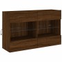 Mueble TV de pared con luces LED roble marrón 98,5x30x60,5 cm de , Muebles TV - Ref: Foro24-837112, Precio: 93,01 €, Descuent...