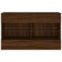 Mueble TV de pared con luces LED roble marrón 98,5x30x60,5 cm de , Muebles TV - Ref: Foro24-837112, Precio: 93,01 €, Descuent...