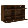 Mueble TV de pared con luces LED roble marrón 98,5x30x60,5 cm de , Muebles TV - Ref: Foro24-837112, Precio: 93,01 €, Descuent...
