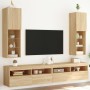 Muebles de TV con luces LED 2 uds roble Sonoma 30,5x30x102 cm de , Muebles TV - Ref: Foro24-837020, Precio: 105,20 €, Descuen...