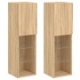 Muebles de TV con luces LED 2 uds roble Sonoma 30,5x30x102 cm de , Muebles TV - Ref: Foro24-837020, Precio: 105,20 €, Descuen...