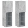 Muebles de TV con luces LED 2 uds gris hormigón 30,5x30x102 cm de , Muebles TV - Ref: Foro24-837022, Precio: 104,65 €, Descue...