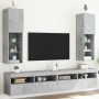 Muebles de TV con luces LED 2 uds gris hormigón 30,5x30x102 cm de , Muebles TV - Ref: Foro24-837022, Precio: 104,65 €, Descue...