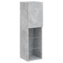 Muebles de TV con luces LED 2 uds gris hormigón 30,5x30x102 cm de , Muebles TV - Ref: Foro24-837022, Precio: 104,65 €, Descue...