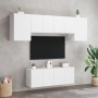 Muebles de TV de pared 6 piezas madera de ingeniería blanco de , Muebles TV - Ref: Foro24-3216439, Precio: 219,17 €, Descuent...