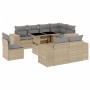 Set de sofás de jardín 9 pzas con cojines ratán sintético beige en Conjuntos de jardín | Comprar online en Foru.es