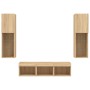 Muebles TV pared con LED 5 pzas madera ingeniería roble Sonoma de , Muebles TV - Ref: Foro24-3216606, Precio: 159,68 €, Descu...