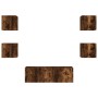 Muebles de TV de pared con luces LED 5 piezas roble ahumado de , Muebles TV - Ref: Foro24-3216864, Precio: 163,05 €, Descuent...