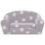 Sofá de niños de 2 plazas felpa suave gris claro con estrellas de , Mobiliario para bebés y niños pequeños - Ref: Foro24-3569...