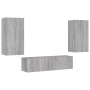 Muebles TV pared con LED 4 pzas madera ingeniería gris Sonoma de , Muebles TV - Ref: Foro24-3216851, Precio: 201,39 €, Descue...