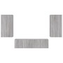 Muebles TV pared con LED 4 pzas madera ingeniería gris Sonoma de , Muebles TV - Ref: Foro24-3216851, Precio: 201,39 €, Descue...