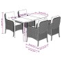 Set comedor de jardín 5 piezas con cojines ratán sintético gris de , Conjuntos de jardín - Ref: Foro24-3211950, Precio: 566,0...