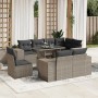Set muebles jardín 9 pzas y cojines ratán sintético gris claro en Conjuntos de jardín | Comprar online en Foru.es