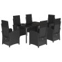 Set de comedor de jardín 7 pzas y cojines ratán sintético negro de , Conjuntos de jardín - Ref: Foro24-3212539, Precio: 846,4...
