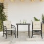 Mesita y sillas con cojines 3 piezas ratán sintético negro de , Conjuntos de jardín - Ref: Foro24-3212082, Precio: 282,85 €, ...