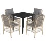 Set comedor de jardín 5 pzas con cojines ratán sintético beige de , Conjuntos de jardín - Ref: Foro24-3212153, Precio: 528,58...