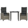 Set comedor de jardín 3 piezas con cojines ratán sintético gris de , Conjuntos de jardín - Ref: Foro24-3212792, Precio: 325,5...