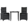 Set comedor de jardín 3 pzas con cojines ratán sintético negro de , Conjuntos de jardín - Ref: Foro24-3212752, Precio: 333,83...