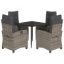 Set comedor de jardín 5 piezas con cojines ratán sintético gris de , Conjuntos de jardín - Ref: Foro24-3212784, Precio: 599,0...