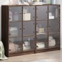 Estantería con puertas madera marrón roble 136x37x109 cm de , Aparadores - Ref: Foro24-3206516, Precio: 237,87 €, Descuento: %