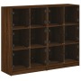 Estantería con puertas madera marrón roble 136x37x109 cm de , Aparadores - Ref: Foro24-3206516, Precio: 237,87 €, Descuento: %