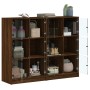 Estantería con puertas madera marrón roble 136x37x109 cm de , Aparadores - Ref: Foro24-3206516, Precio: 237,87 €, Descuento: %