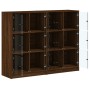 Estantería con puertas madera marrón roble 136x37x109 cm de , Aparadores - Ref: Foro24-3206516, Precio: 237,87 €, Descuento: %