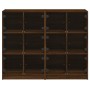 Estantería con puertas madera marrón roble 136x37x109 cm de , Aparadores - Ref: Foro24-3206516, Precio: 237,87 €, Descuento: %